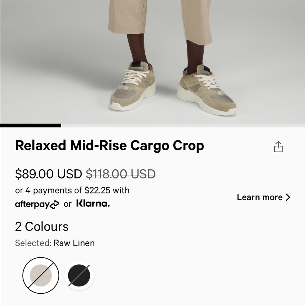 ❗️ISO❗️Lululemon Relaxed Mid-Rise Cargo Crop in Raw Linen - Size 4 - NWT / NWOT - Picture 2 of 6